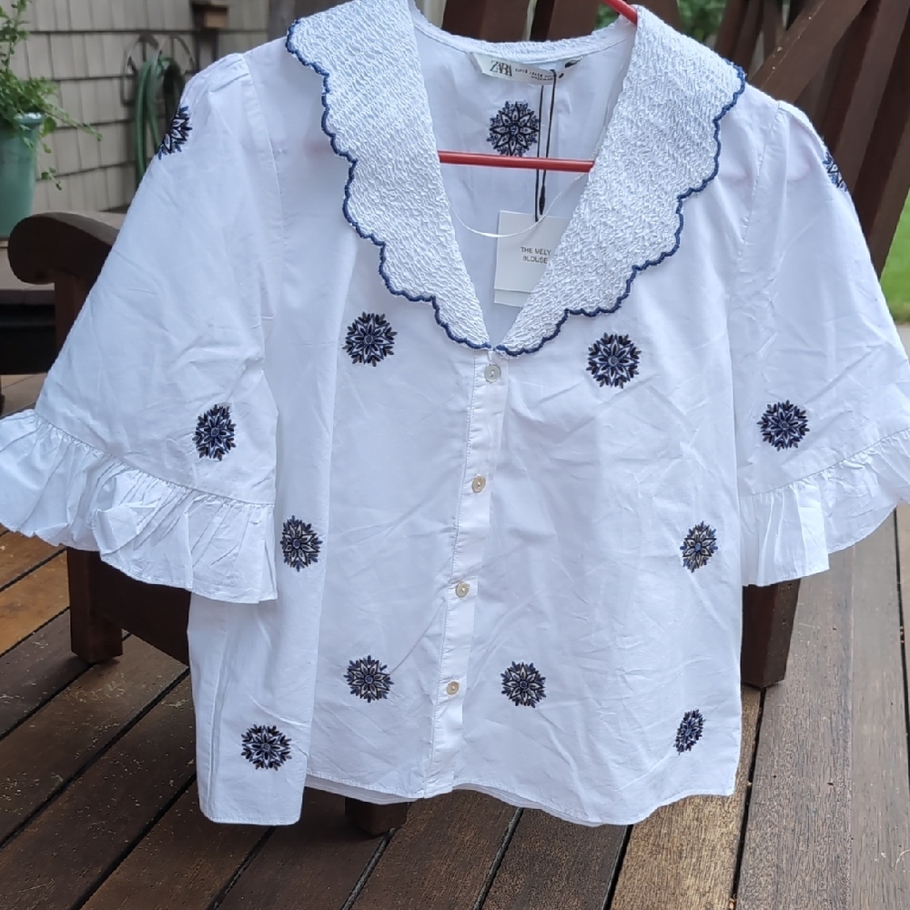 Zara Summer Embroidered Top